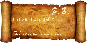 Palade Barnabás névjegykártya